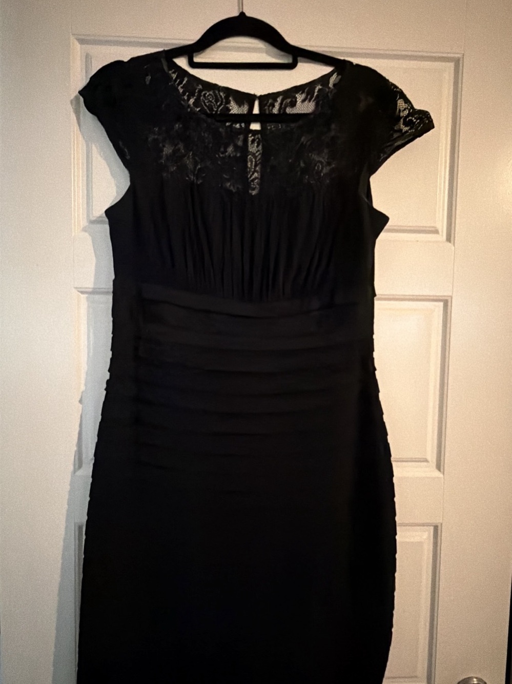 Sangria Black Lace Mini Dress Size 14 Like New